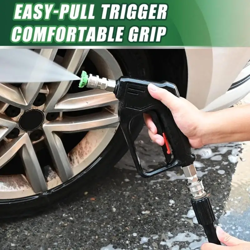 Garden Hose Nozzle High Pressure Water Hose Nozzle Washer Garden Hose Thread for Washing Car Watering Plant Outdoor X3UC