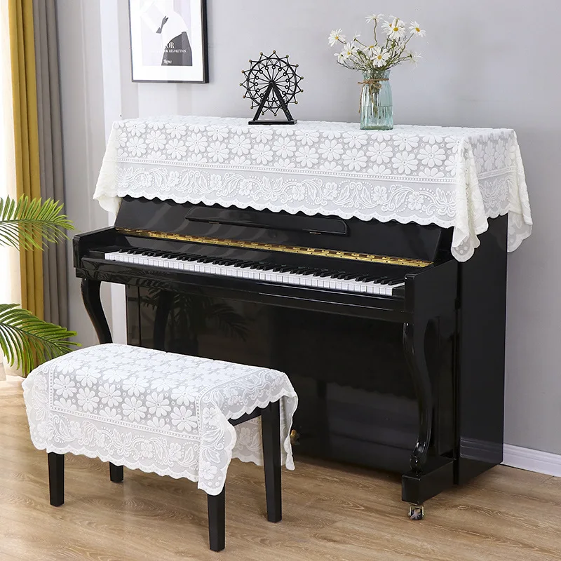 GoodTop Lace Piano Covers Dust-proof  Countryside Flower Cloth Home Furniture Electronic Protective Cover Upright Decoration