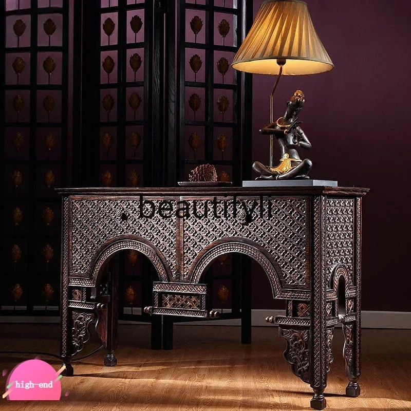 D5556 Vintage Chinese entrance table Solid wood living room entrance Case table South East Asia style side table Furniture case