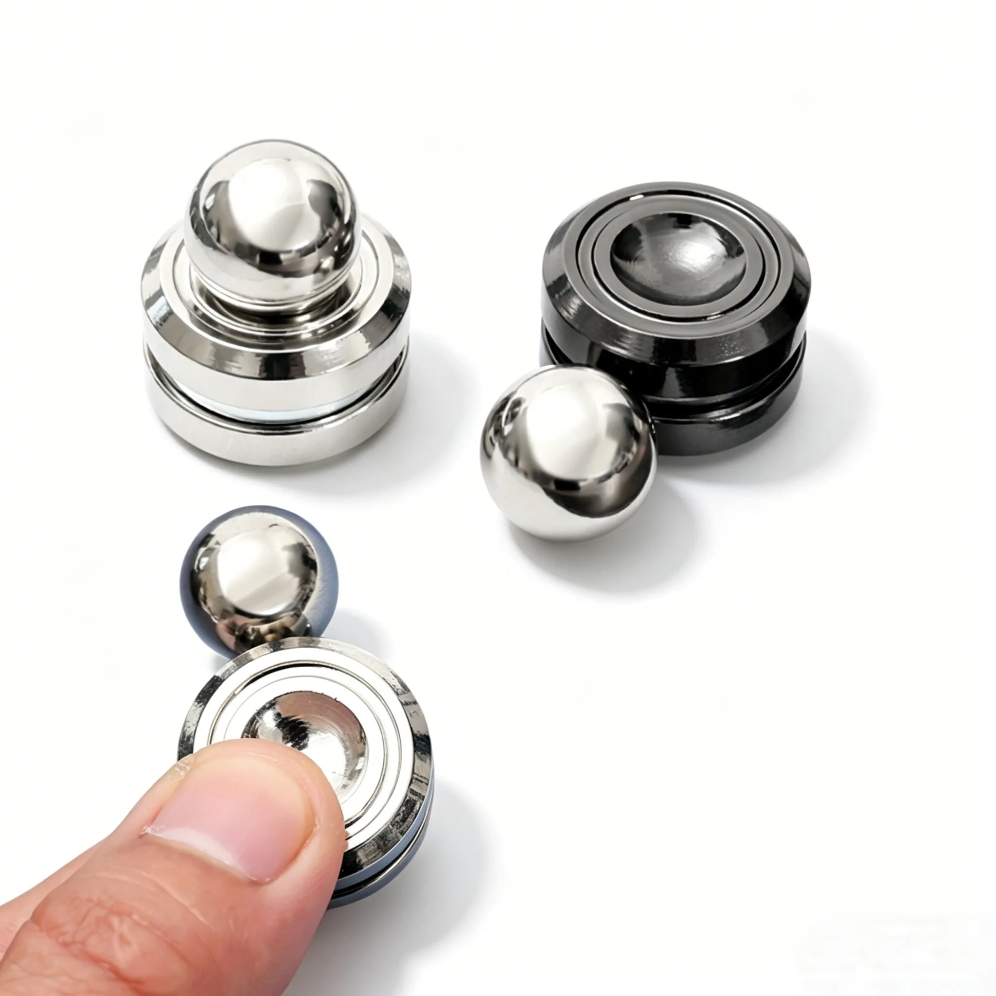 Glossy Metal Magnetic Satellite Gyro Rotatable Ball Tactile Fidget Gadget Stress Relief Office Desktop Mechanical Decor Present