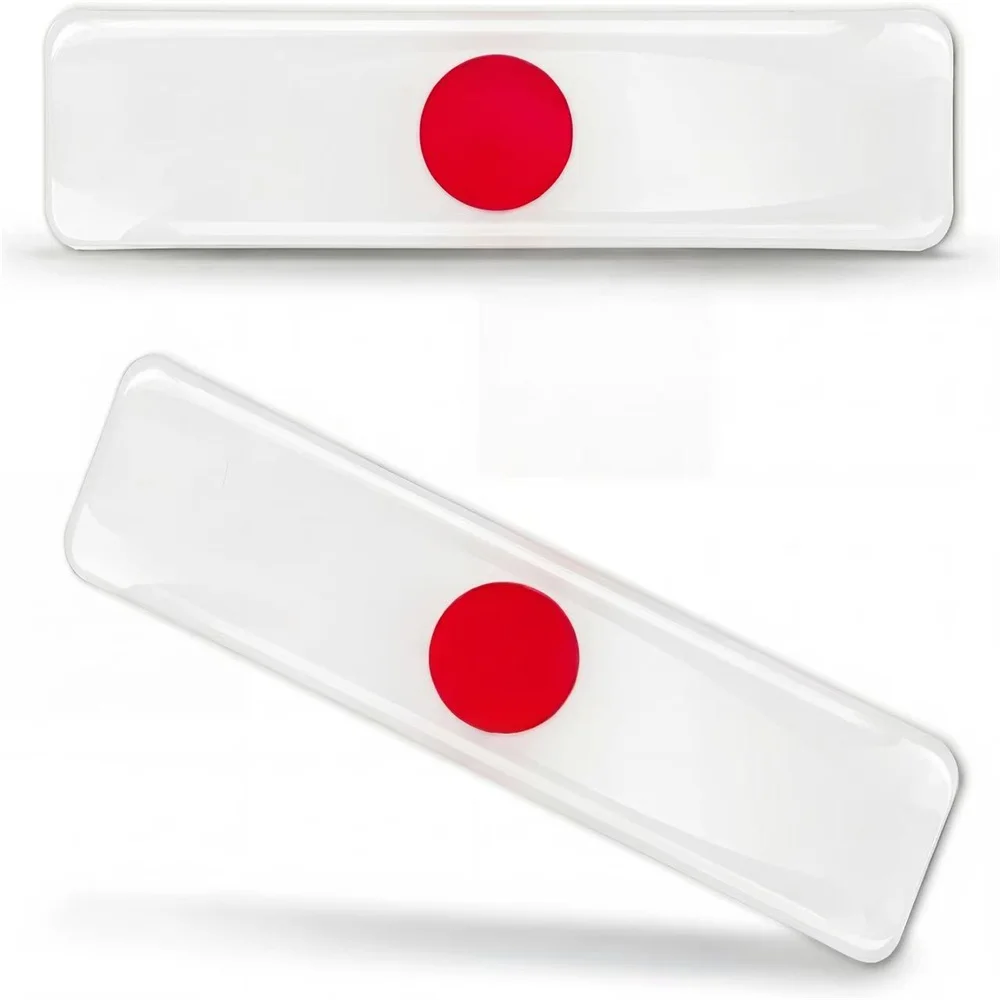 2 x Adesivos de Silicone 3D em Formato de Cúpula Bandeira Nacional do Japão para Carro, Moto, Capacete, Celular, Tablet, Mala