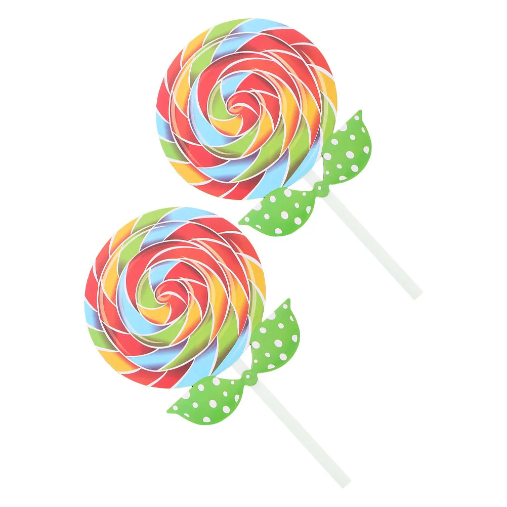 

2pcs Fake Lollipop Candy Props Large Simulation Plastic Lollipop Wand For Birthday Party Decoration Photo Booth Carnival
