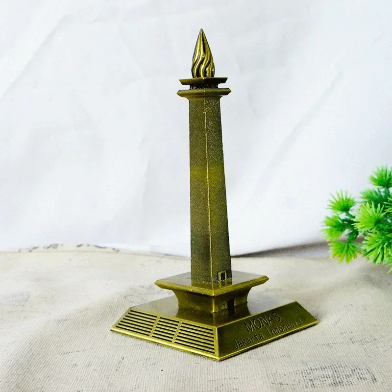 New Landmark Architectural Souvenir Alloy Retro Indonesia Tower Model for Home Office Decor Crafts Table Figurines Miniatures