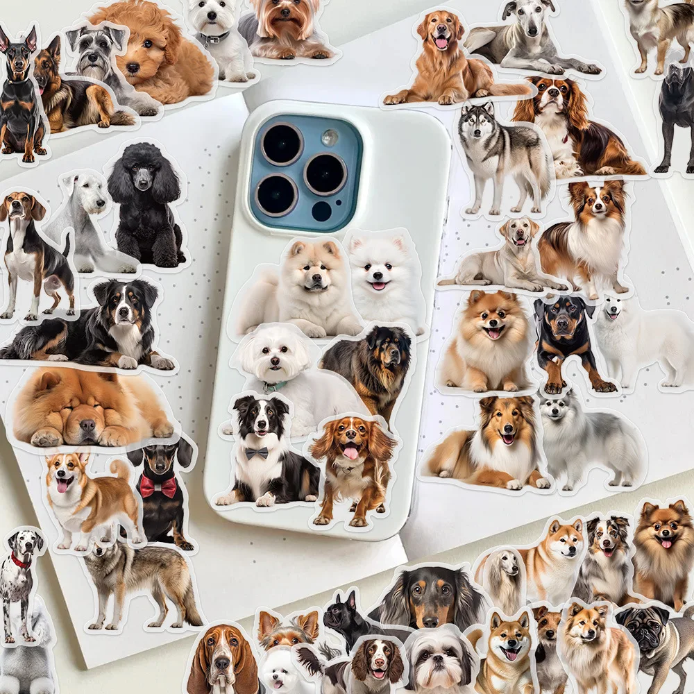 Confezione da 50 adesivi simpatico cane Emoji Graffiti Scrapbooking Diario fai da te Cancelleria regalo Decor Materiale scolastico per ufficio creativo