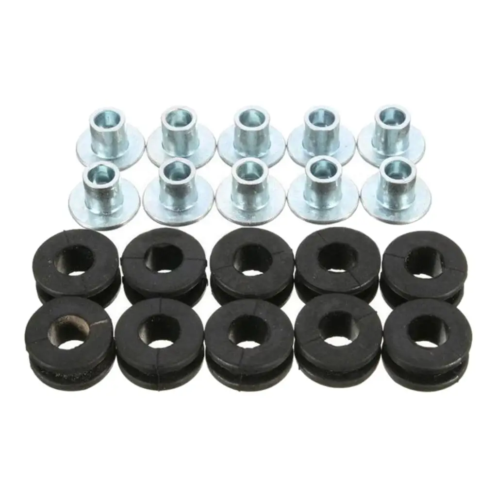 10pcs Motorcycle Rubber Grommets for Honda for Yamaha for Suzuki for Kawasaki Fairings - 6mm Inner Hole Size