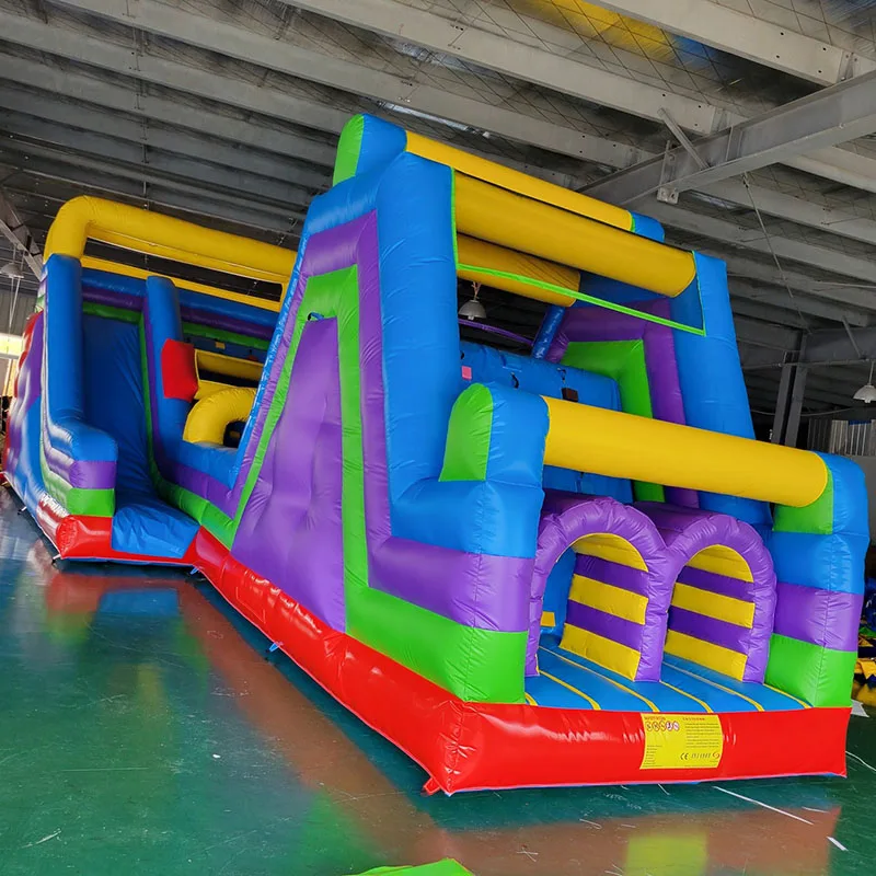 

Customized PVC Inflatable Obstacle Course Jumping Bounce Game Detachable and Segment