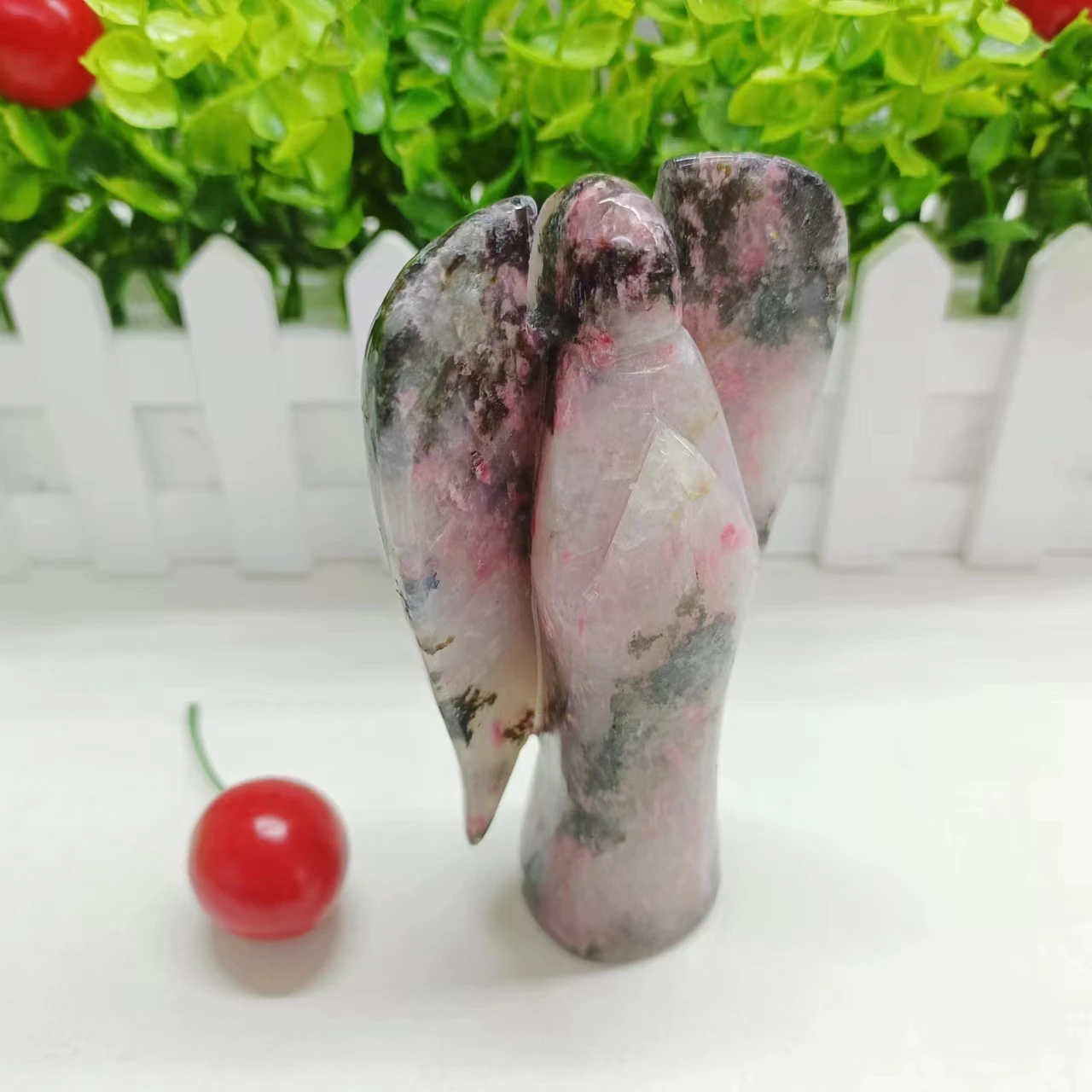 1Pc Customized Hand Made Wholesale High Quality Natural Crystal Rhodonite Angel Hot Selling Stone For Decoration