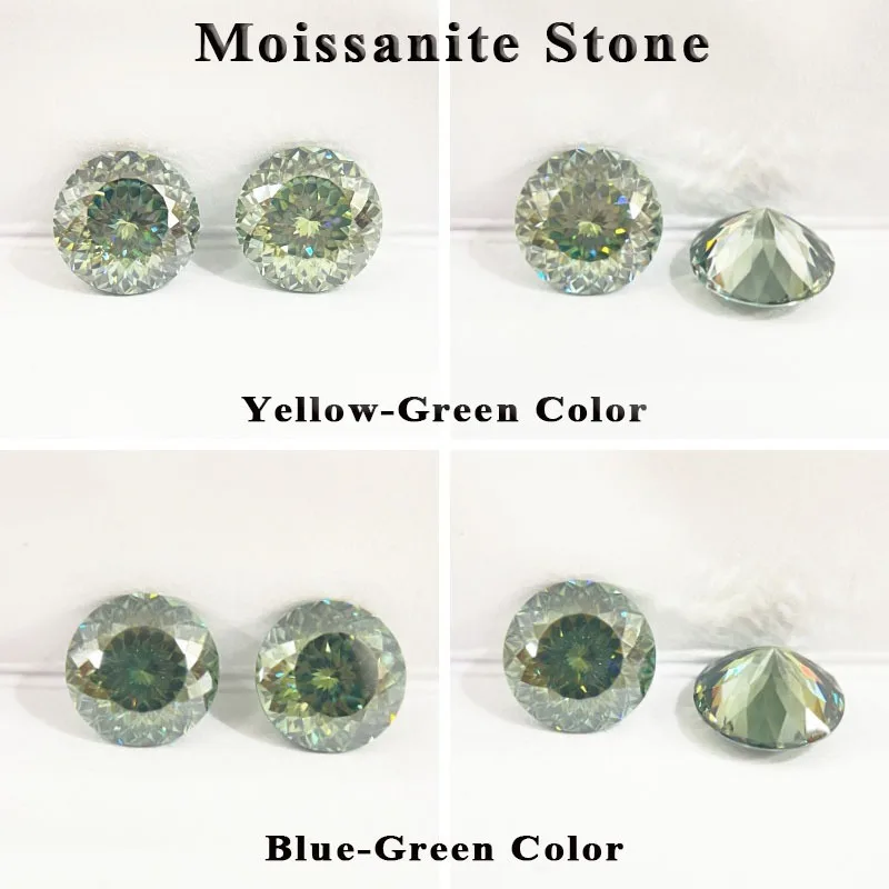 Moissanit-Stein, runde Form, 100 Facetten, D-Farbe, für DIY-Schmuckherstellung, Ring, Halskette, Ohrringe, Hauptmaterialien, Zertifikat – Detail 9