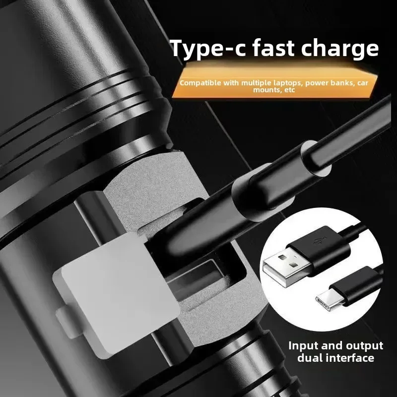 Strong Light Flashlight Outdoor Ultra Bright Long-range P50 Flashlight Telescopic Focusing High-power Portable Flashlight