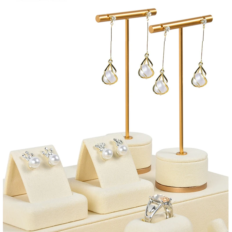 White-matte jewelry display props - necklaces, rings, stud earrings, jewelry display stand, bracelets, bangles