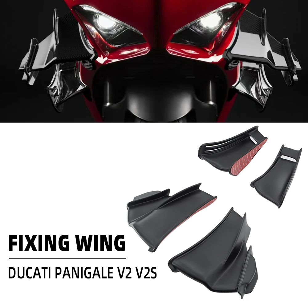 Motorcycle upper and lower wings for Ducati Panigale V2 V2S 2020-2023, side fairing spoiler accessories, fixed wings Carbon