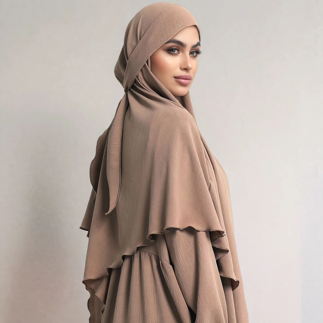 

Muslim Women Hijab Islamic Dubai Hijabs Scarves Turban Arab Ladies Headdress Ramadan Prayer Instant Scarf Long Headscarf Khimar