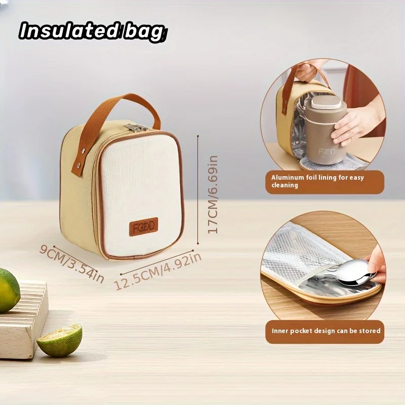 Borsa per il pranzo, borsa bento per studenti; borsa termica da esterno, borsa termica portatile, borsa portaoggetti, non direttamente a contattare il cibo.