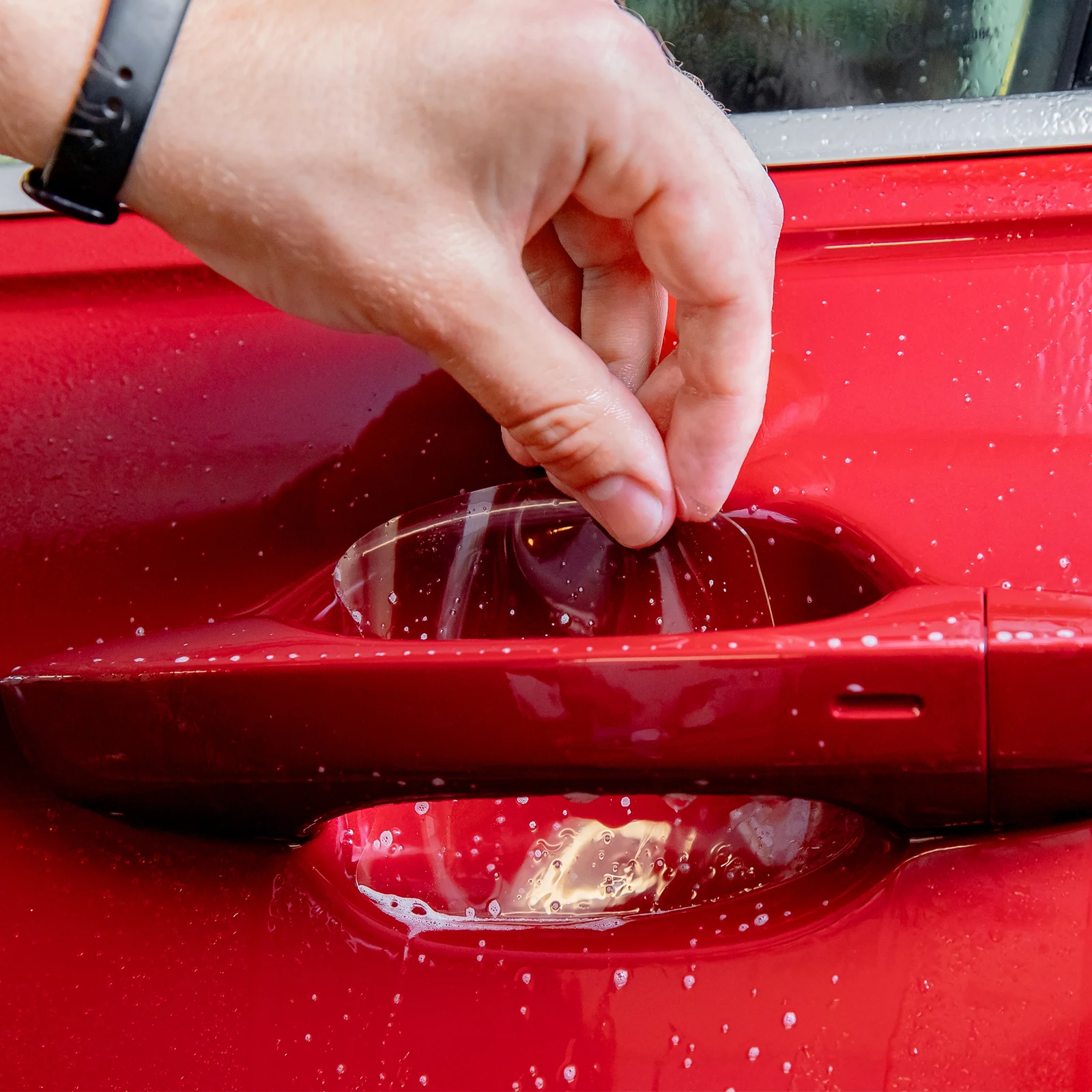 

20x200cm Rhinoceros Skin Handle Film Premium Clear Plastic Film for Vehicle Protection Strong Adhesion No Residue Clean Removal