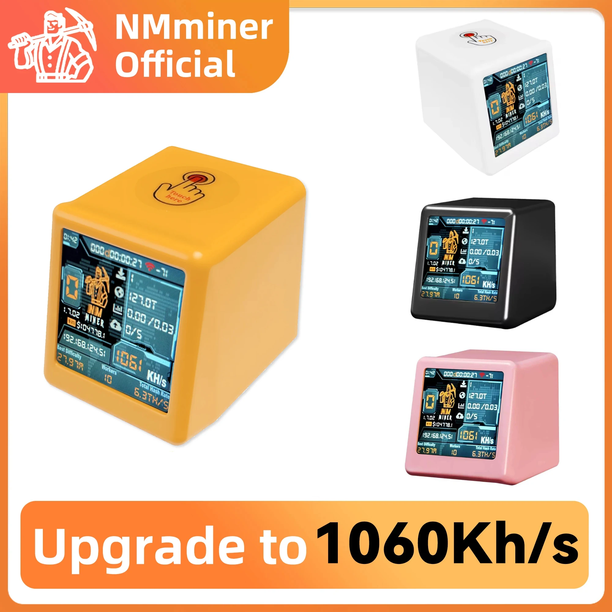NMMiner NM TV Smart TV 1060KH/s better Nerdminer v2 ESP32 BTC SOLO Lottery Miner & Smart gift home silent Desktop Clock