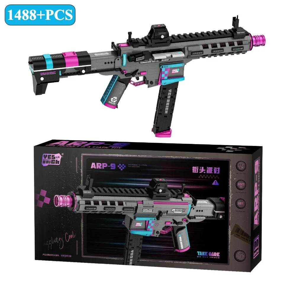 Militaire Technische Machinepistool Aanvalsgeweer Model Bouwstenen DIY Wapen Model Bricks Speelgoed voor Kinderen Geschenken