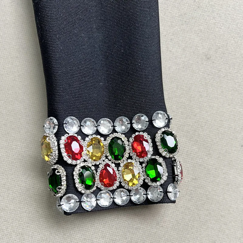 Nouveau haut de gamme industrie lourde diamant coloré longue Amazon commerce extérieur robe de soirée robe de pansement