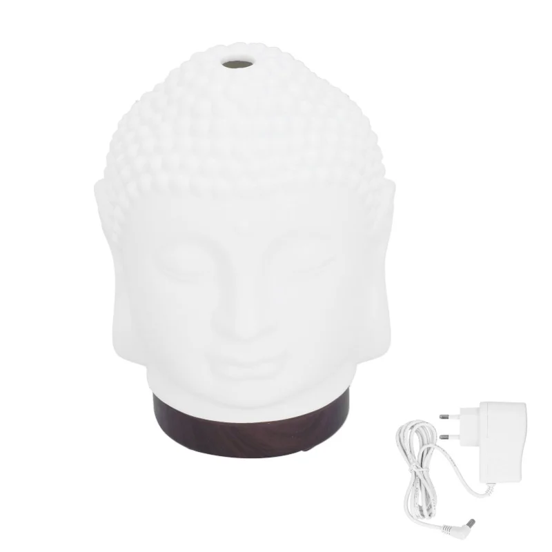 100-200ml Ceramic Humidifier Buddha Shaped Aroma Diffuser With Night Light