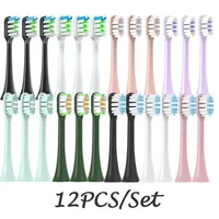 12PCS Replacement Brush Heads for SOOCAS X5/X3/X3U Soft DuPont Sonic Colorful Toothbrush Clean Brush Vacuum Bristle Nozzles