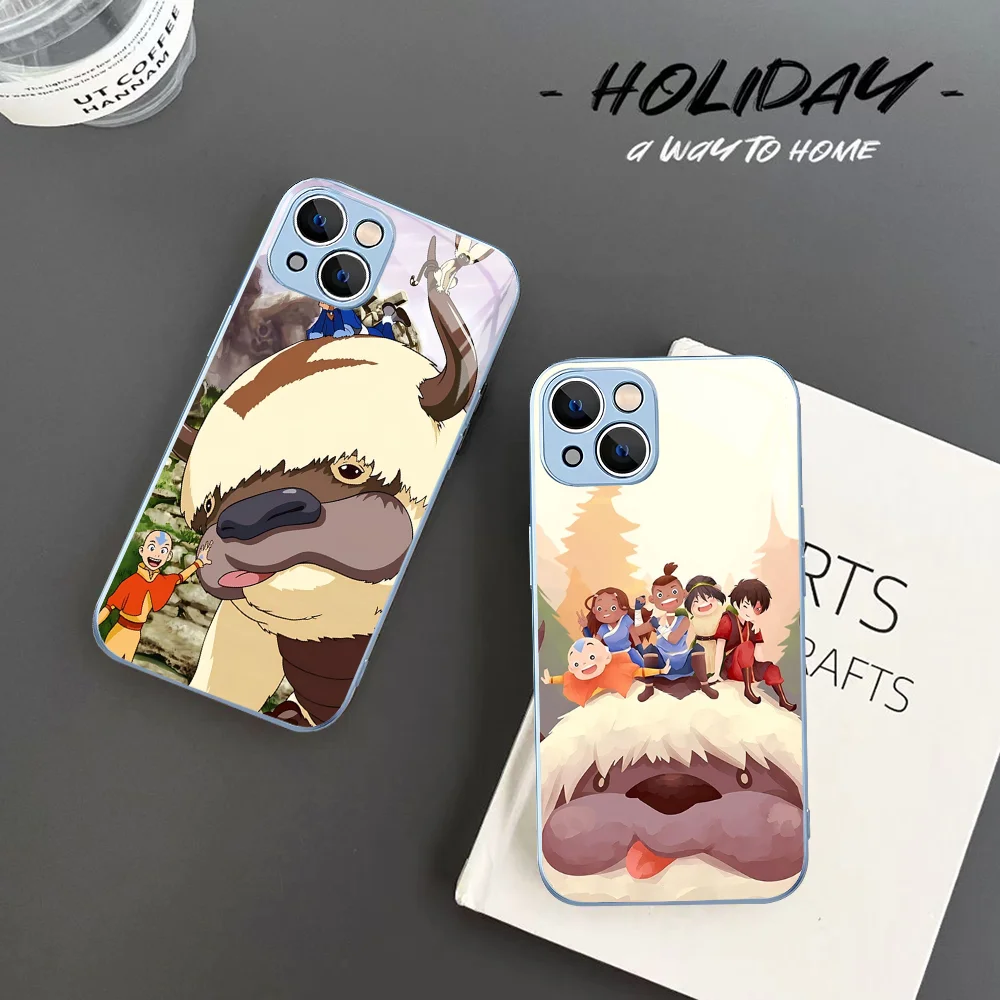 A-Avatar The Last Airbender Appa Yip Phone Case Tempered Glass For iphone 14 13 12 11 Pro Mini XS MAX 14Plus X XS XR Fundas