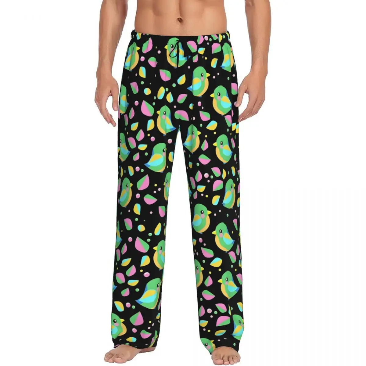 

Custom Men's Parrot Bird Pajama Pants Print Cute Parrot Sleep Sleepwear Bottoms with Pockets