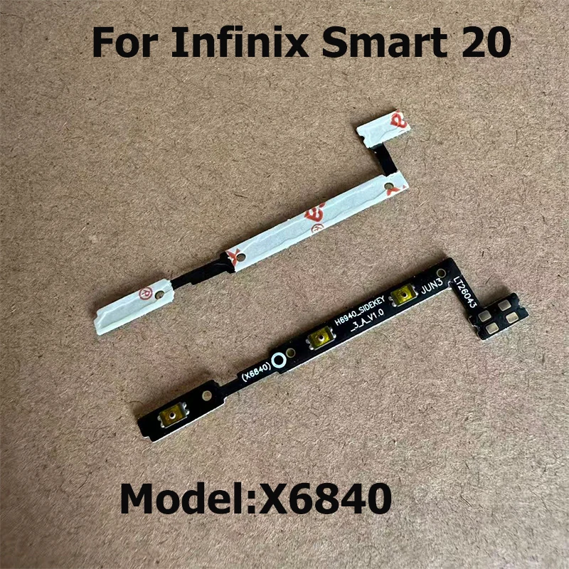 For Infinix Smart 20 10 Plus Power Volume Button Side Key Switch ON OFF Control Button Flex Cable X6725 X6725B X6840