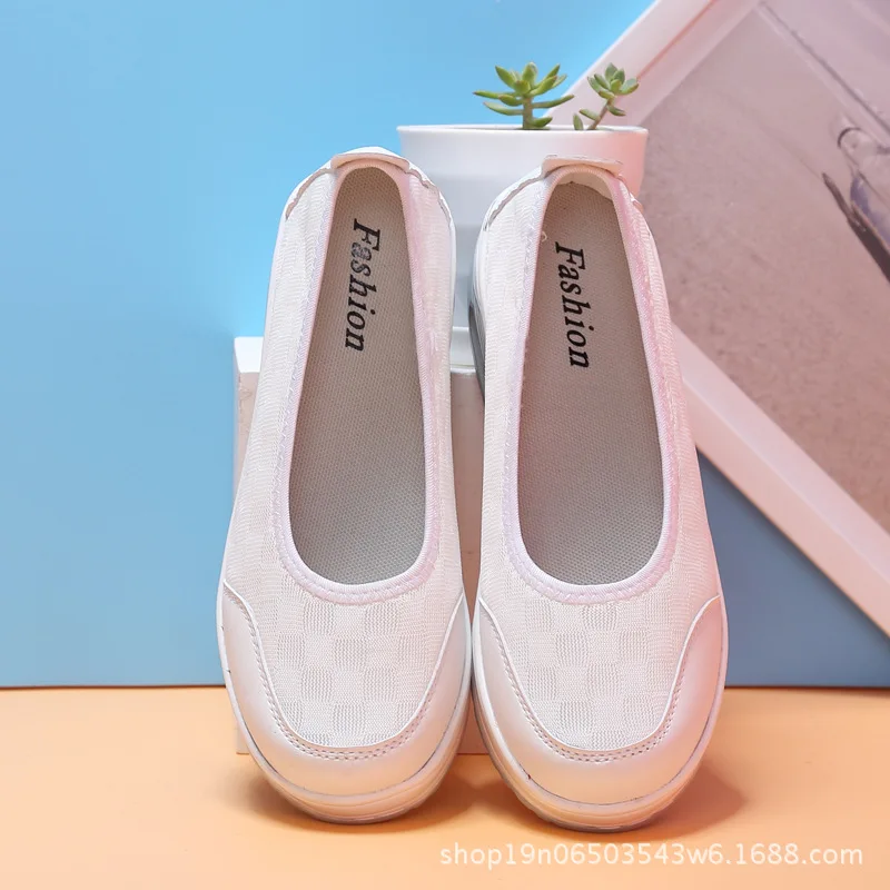 Women's Thick Bottom Sneakers Casual Office Shoes Slope Heel Thick Bottom Work Shoes