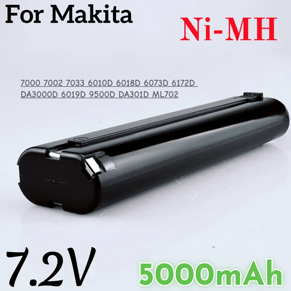 

NiMh аккумулятор 7,2 В 5000 мАч для аккумулятора Makita, совместимый с электроинструментами 7000 7033 191679-9 632002-4 632003-2 6010D 6172D