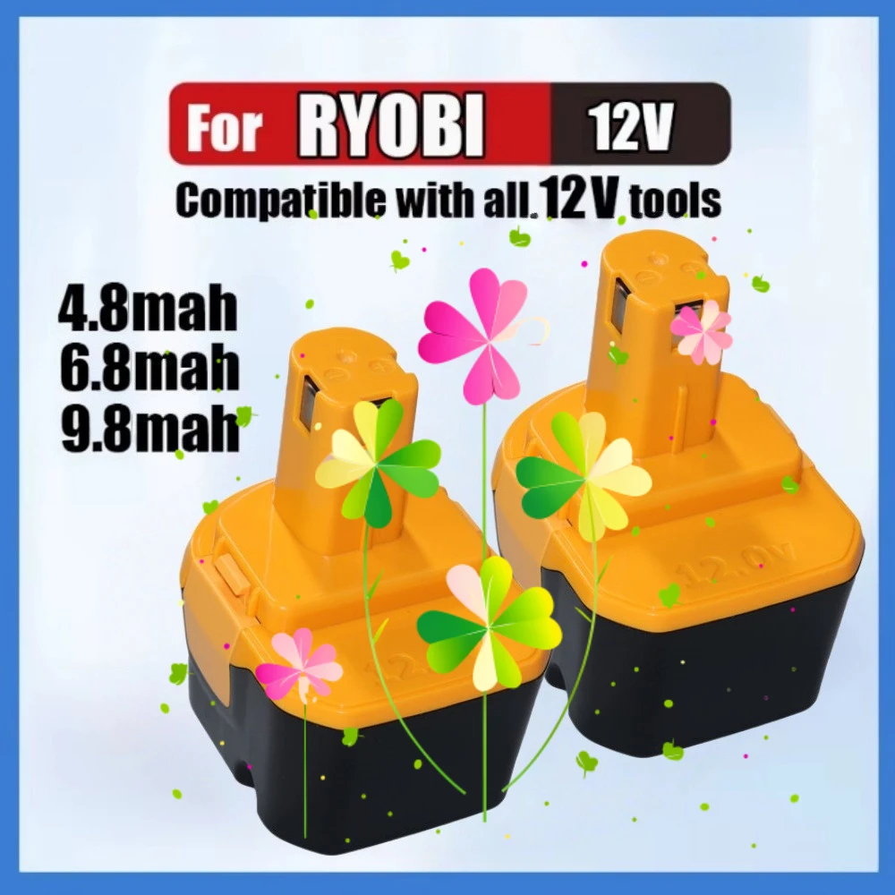 

For Ryobi 12V 4800/6800/9800mAh Rechargeable Battery 1400652 BID1211 CCD1201 CHD1201 CHD1 202 CTH1201 CTH1202 FL1200 Series