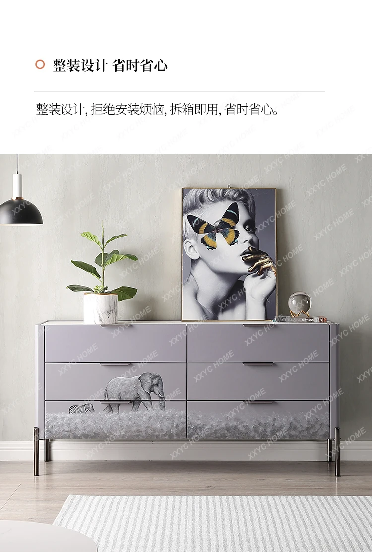 

light luxury solid wood chest cabinet bedroom storage TV cabinet