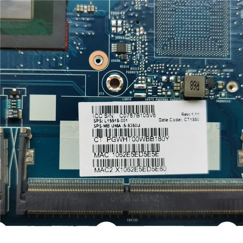 Geschikt voor HP 840 850 G5 laptop moederbord 6050A 2945601   6050A 2945601 -MB-A01 L15518-001 Moederbord 100% getest en volledig werken