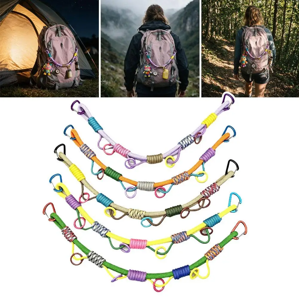 Creative Multifunctional Portable Rope Color Arbitrary Hand-woven Outdoor Backpack Expansion Rope Durable Decoration Bag Pendant