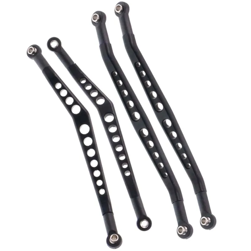 8PCS CNC Metal Linkage Set Upper and Lower Suspension Link Rod for 1/10 RC Crawler Axial Wraith 90020 90018 90031,Black