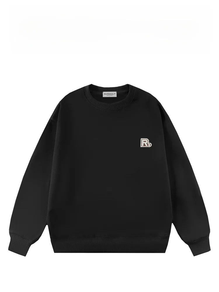 

BAIRBAOLIY2025 Американский уличный свитшот с круглым вырезом, легкий, стильный, для уличной моды, хлопок/полиэстер