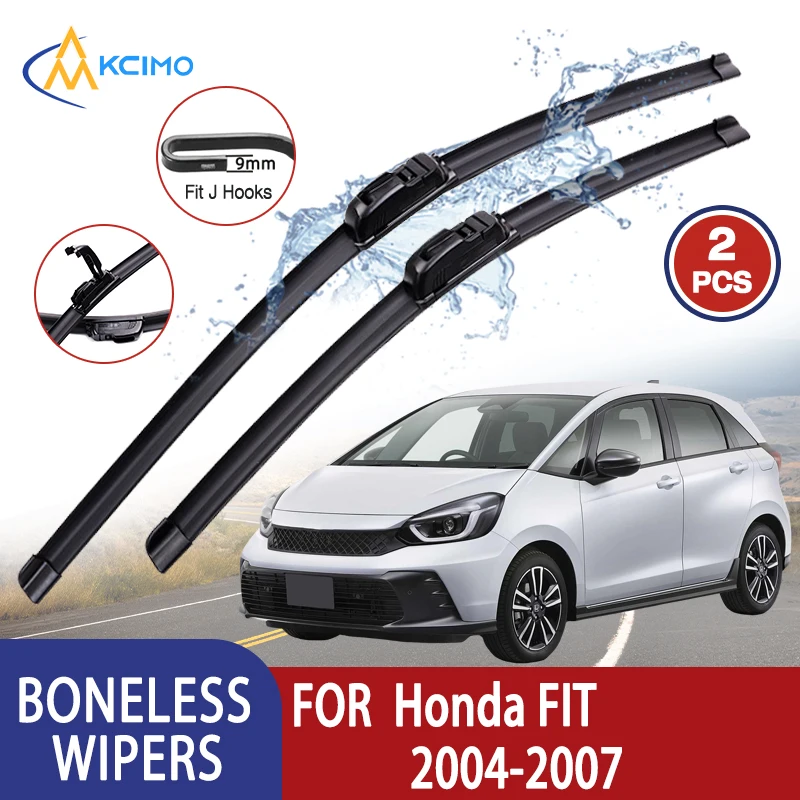 

Kcimo для Honda FIT 2004-2007 Автомобильный дворник U-типа, мягкий резиновый бескостной дворник HD, тихий прочный автомобильный дворник 24 "+ 14"