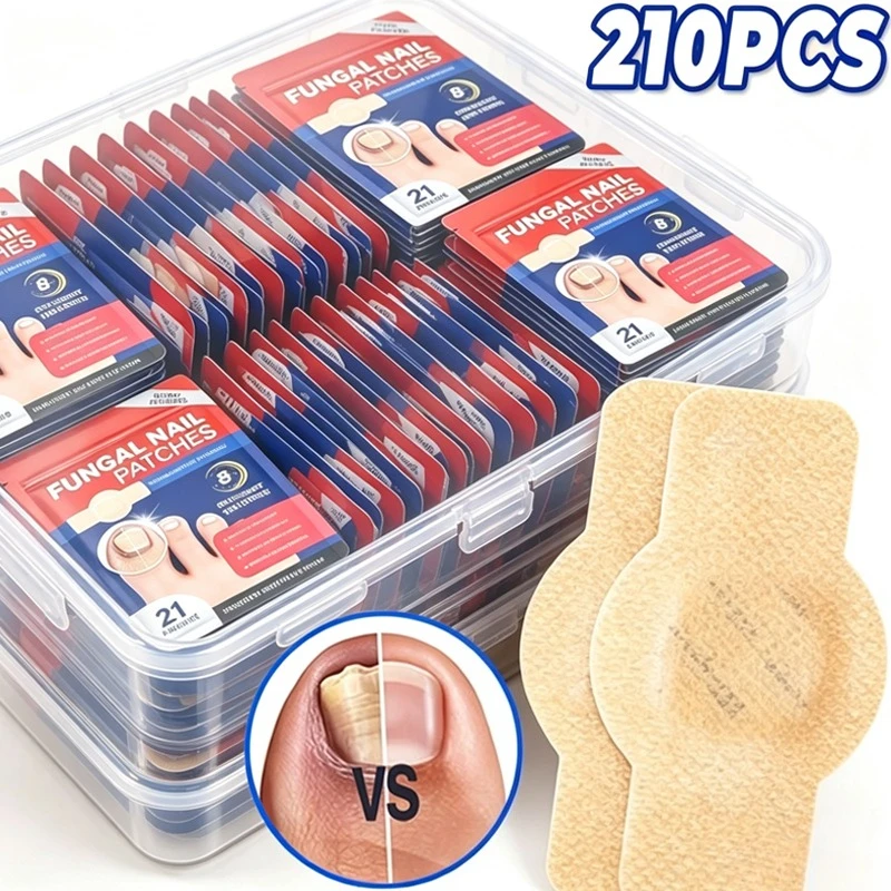 21-210pcs Waterproof Nail Fungus Correction Patch Finger Guard Bandage Nail Fungus Hollow Nail Cover Disguise Patch Toenail Care