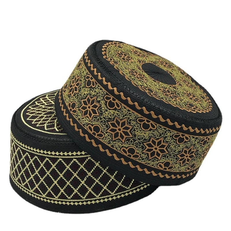 Men Islamic Kufi Prayer Hat EIDRamadan Hijabs Turkish Caps Arabian Skull Hat