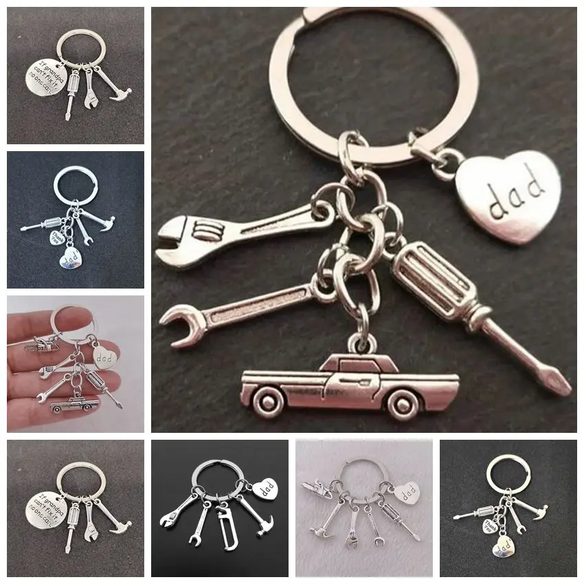 Fashion I Love Dad Car Screwdriver Wrench Gadget Key Chain Father'S Day Gift Keyring