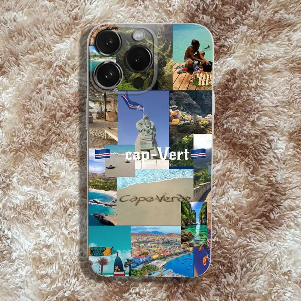 Cape Verde Aesthetics Phone Case For iPhone 17,16,15,14,13,12,11,Pro,Max,Plus,E,SE4,Air,Mini Transparent Cover