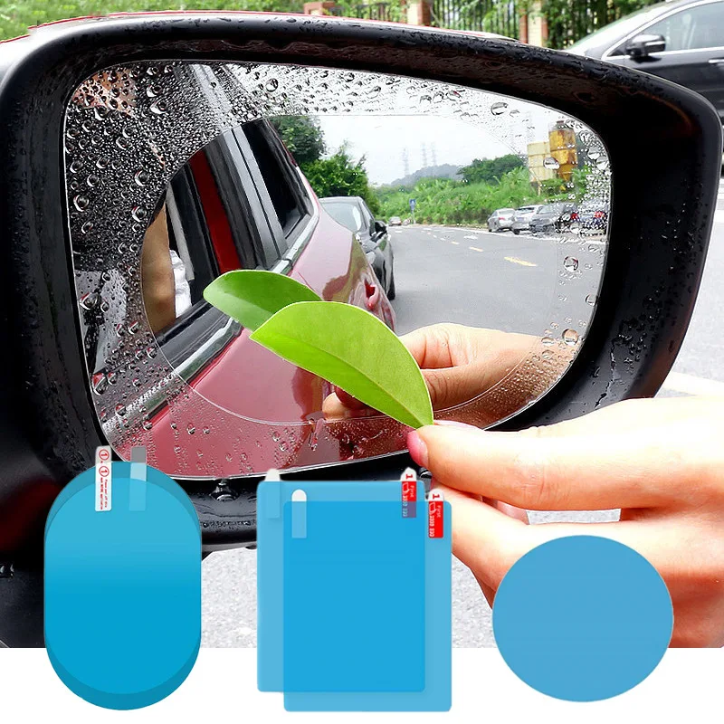 Car Rearview Mirror Film Side Window Rainproof Clear Film 2Pcs Anti Fog Window Mirror Protective Sticker Car Accessories
