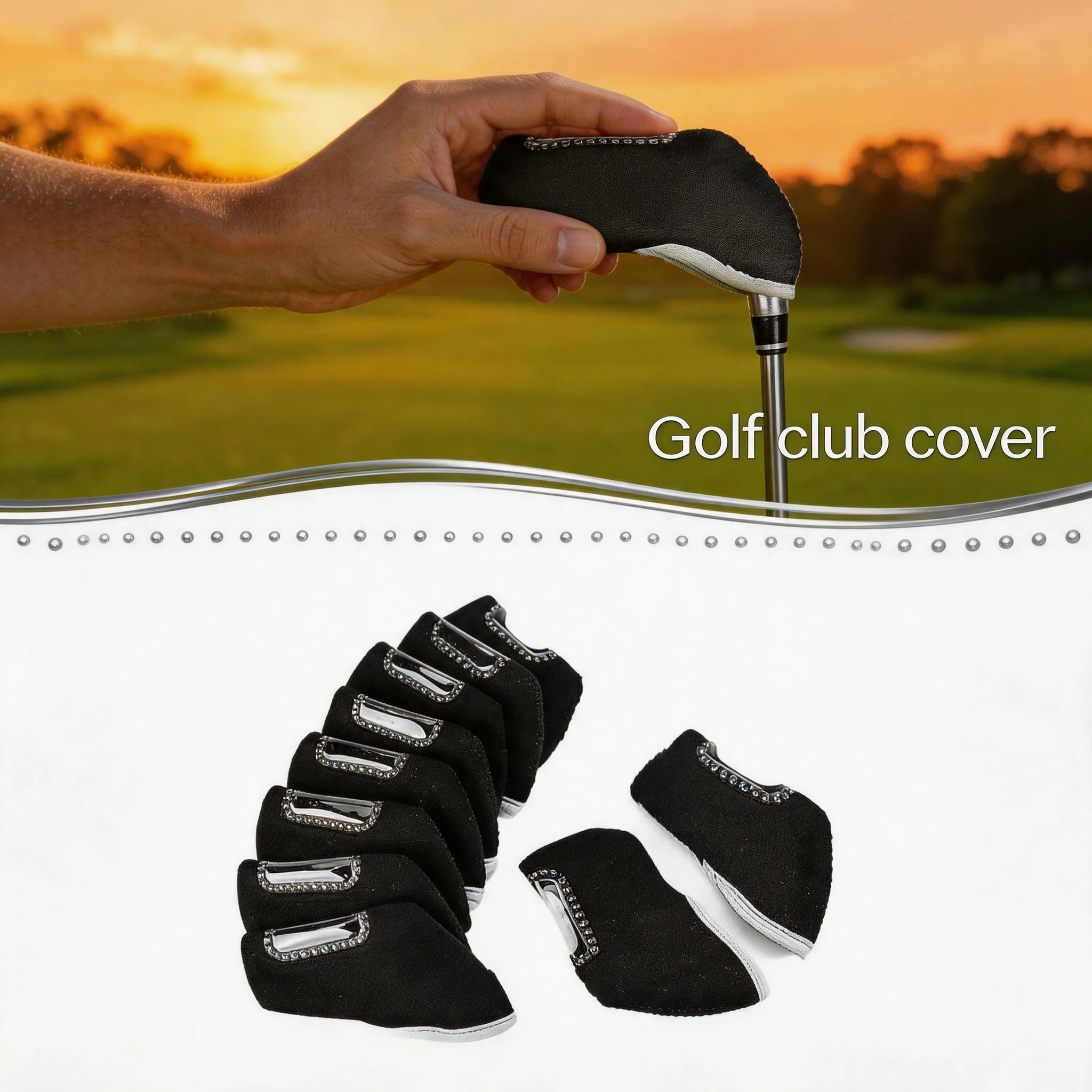 Practical Clear Visible Window 10Pcs Set Golf Iron Headcovers Sleeve Guard Protector Fit All Brand Golf Outdoor Accessories