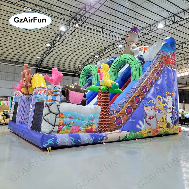 Custom Commercial Large Playground Slide Kids Bouncy Castle Trampoline Double lane Inflatable Slide Outdoor Bouncer image 3