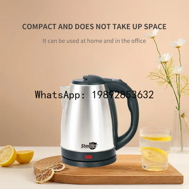 Household electric kettle, european standard 2l stainless steel inner pot, double-walled, auto shut-off electric water kettle