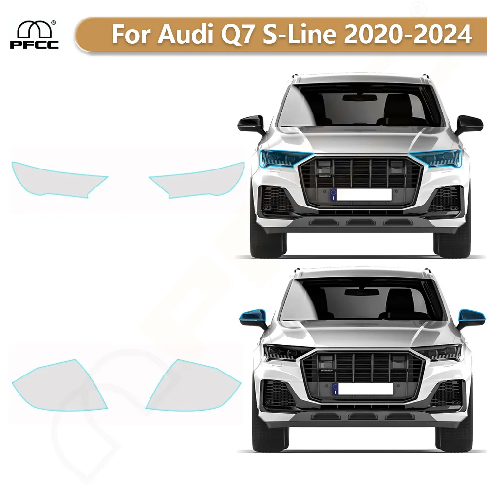 

For Audi Q7 S-Line 2020-2024 Headlight Rearview TPU Paint Protection Film Anti-scratch Pre-cut PPF Clear Bra Resistant Invisible