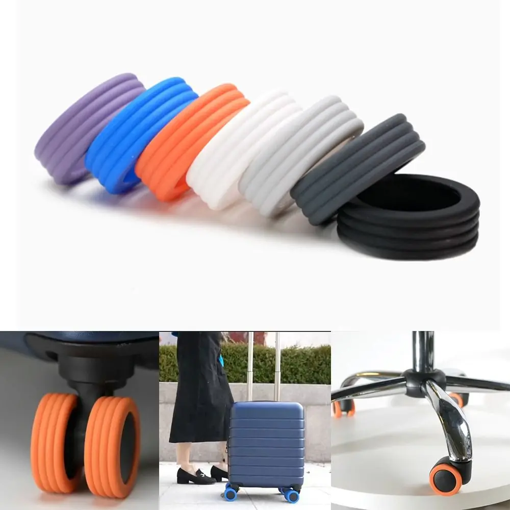 Luggage Wheels Protector Silicone Luggage Accessories Wheels Cover Noise Wheels Guard Cover Accessories For Travel Luggage