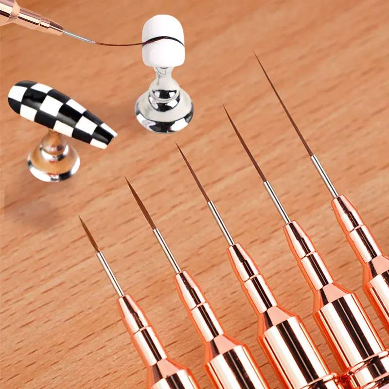 

5 Pieces Set Nail Art Liner Brush Set UV Gel Nail Brushes Ultra-thin Line Drawing Tool Painting Drawing Flower Pen Manicure Tool