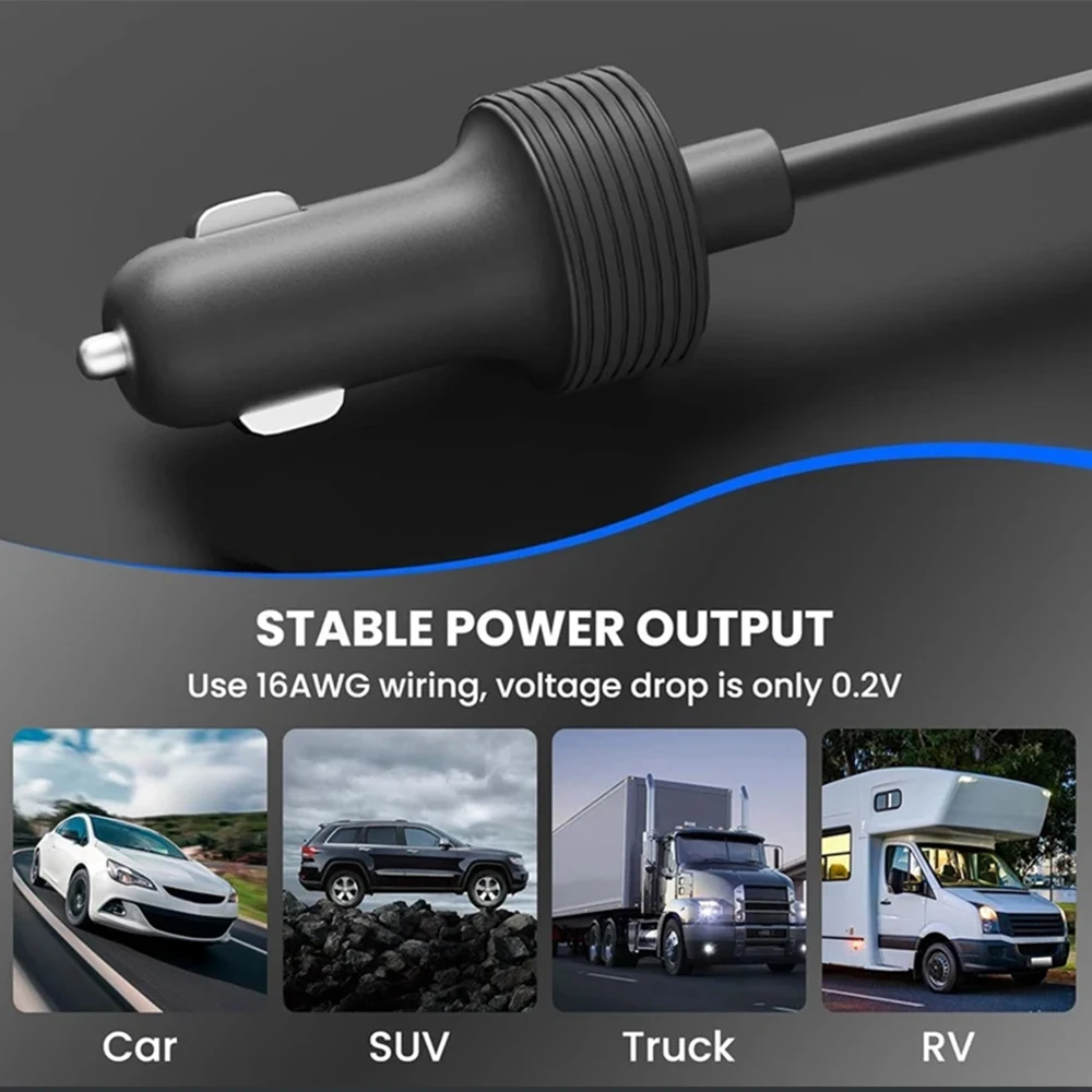 3IN1 Car Power Cord for Starlink Mini Cigarette Lighter 12V-48V Plug and Play for Car RV Boat 3M / 5M Cable Car Accessories image 5