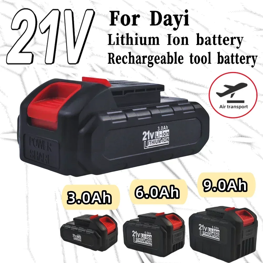 

Lithium-ion 21V 3000/6000/9000mAh Rechargeable Power tool Battery Suitable for Dayi Cordless Electric Wrench Car impact wrench