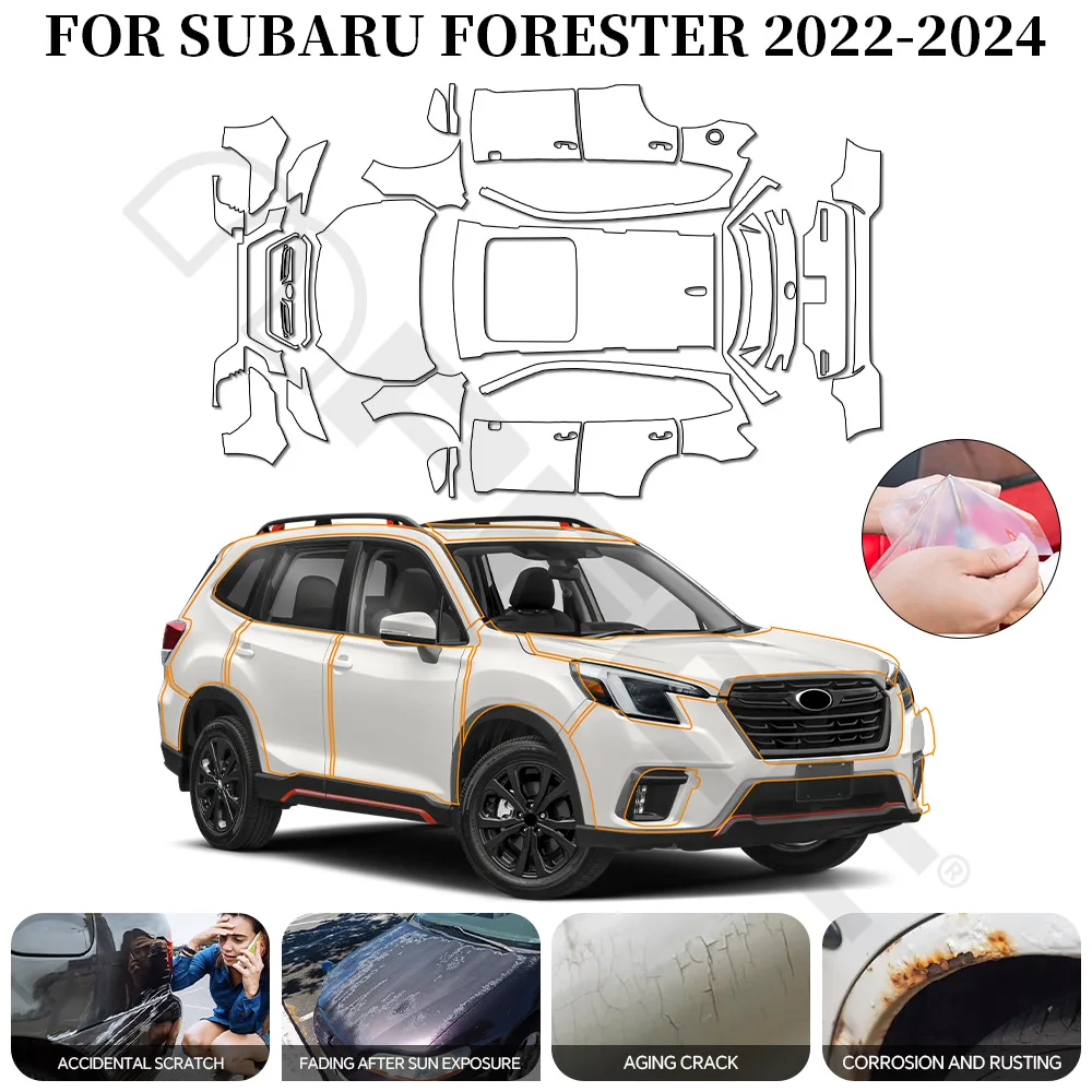 

9Mil For Subaru Forester 2022-2024 PPF TPU Pre-cut Paint Protection Film Anti-Scratch Invisible Clear Resistant Car Wrap Film