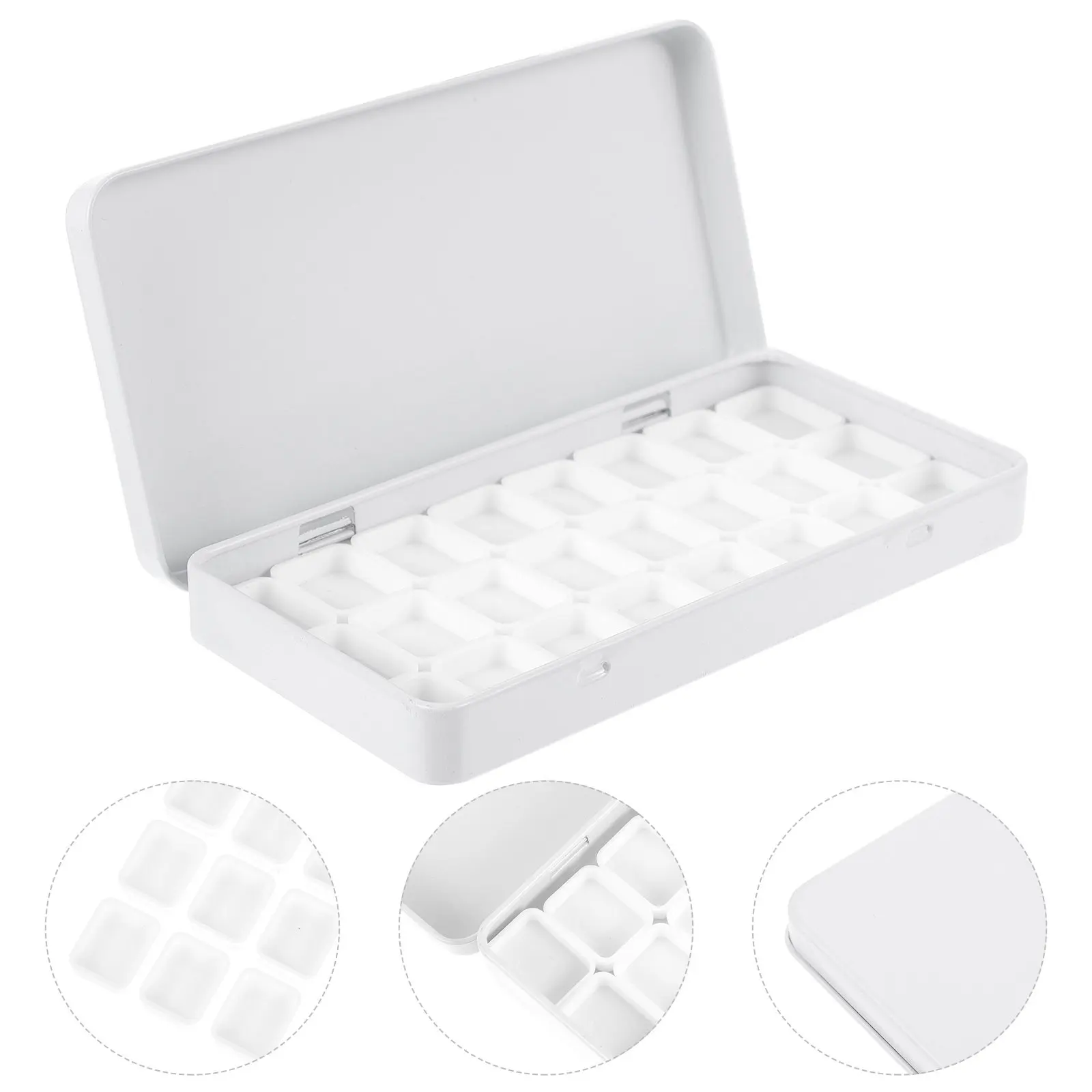 

1Set Watercolor Case for Artist Student Small Portable Empty Watercolor Tin with Plastic Paint Pans Keeps Colors Fresh Organized